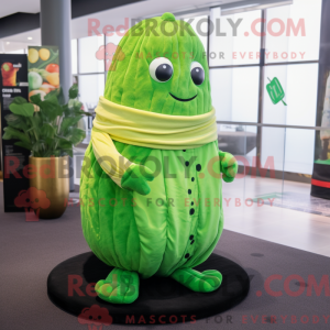 Lime Green Cucumber mascot...