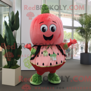 Pink vandmelon maskot...