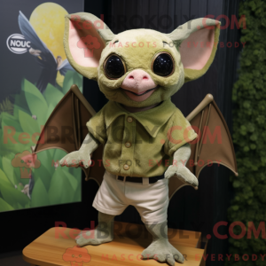 Olive Bat mascot costume...