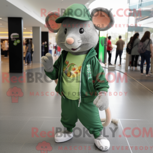 Green Rat mascot costume...