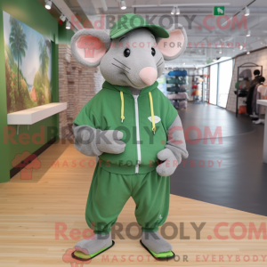 Green Rat mascot costume...