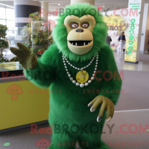 Grøn Gorilla maskot kostume...