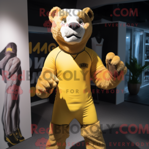 Yellow Smilodon mascot...