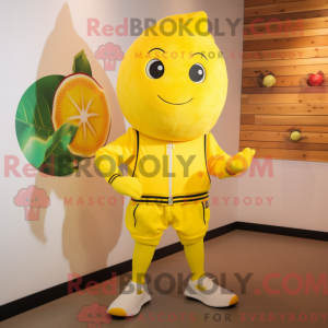 Yellow Lemon mascot costume...