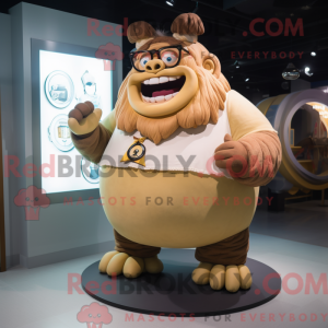 Tan Ogre mascot costume...
