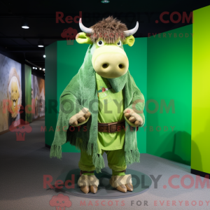 Lime Green Bison mascot...