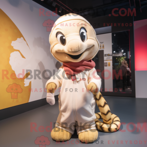 Creme Python maskot kostume...