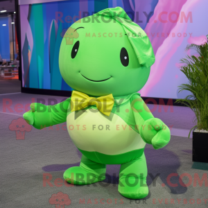 Lime Green Narwhal mascot...