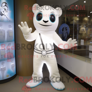 Hvid Superhelte maskot...