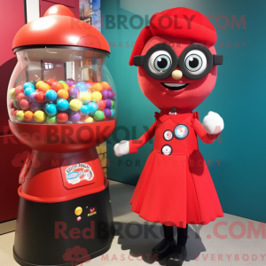 Red Gumball Machine mascot...