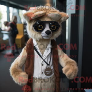 Beige Lemur maskot kostume...