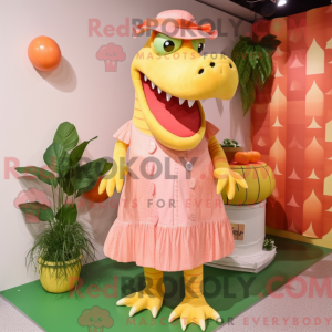 Peach Crocodile maskot...