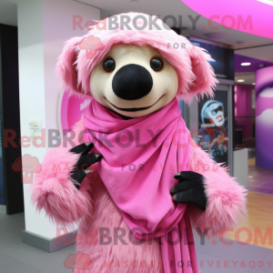 Pink Sloth Bear maskot...