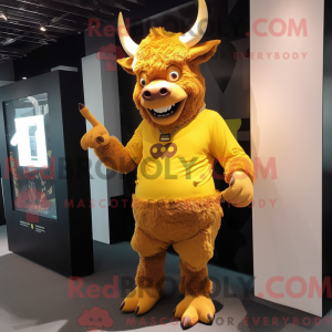 Yellow Minotaur mascot...