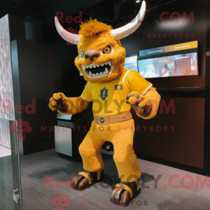 Yellow Minotaur mascot...