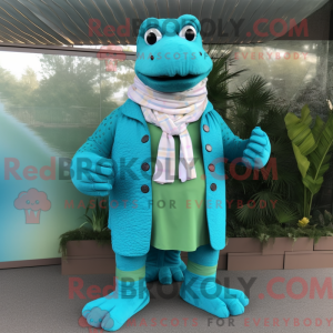Turkis krokodille maskot...