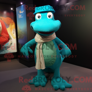 Turkis krokodille maskot...
