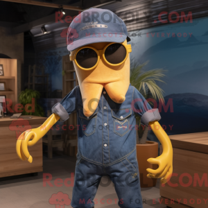 Gold Squid-maskotdraktfigur...