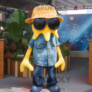 Gold Squid-maskotdraktfigur...
