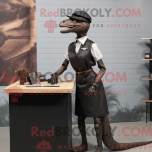 Black Velociraptor mascot...