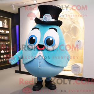 Sky Blue Oyster mascot...