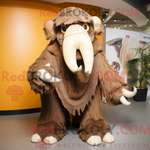 Brun Mammoth maskot kostume...