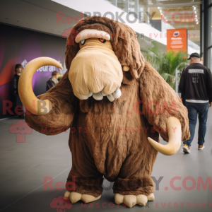 Brun Mammoth maskot kostume...