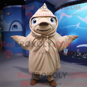 Beige tun maskot kostume...