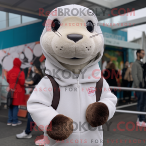 White Otter mascot costume...
