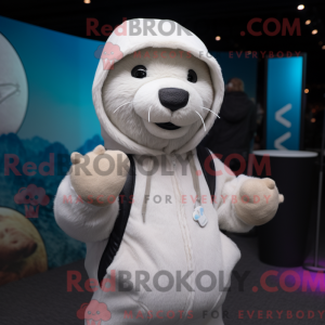 White Otter mascot costume...