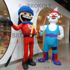 Knivkaster maskot kostume...