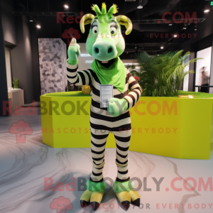 Lime Green Zebra mascot...