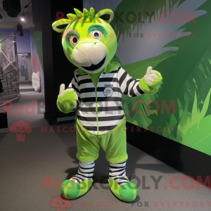 Lime Green Zebra mascot...