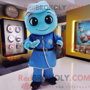 Blue Dim Sum mascot costume...