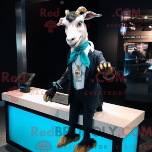Cyan Ziege Maskottchen...