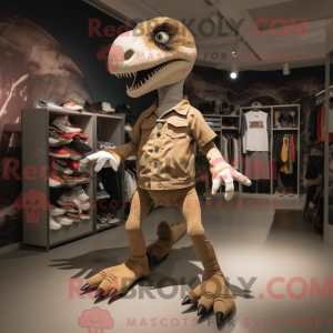 Brown Velociraptor mascot...