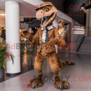 Brown Velociraptor mascot...