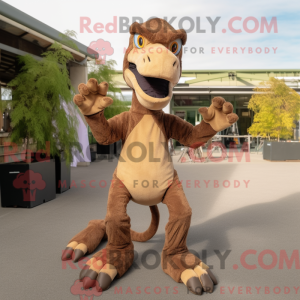 Brown Velociraptor mascot...