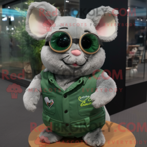 Grøn Chinchilla maskot...