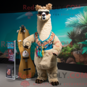Tan Llama mascot costume...
