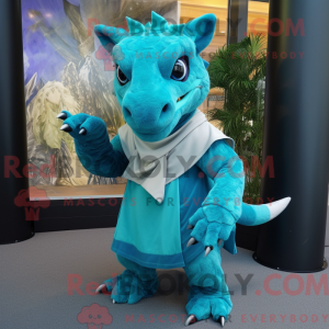 Cyan Chupacabra Maskottchen...