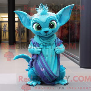 Cyan Chupacabra Maskottchen...