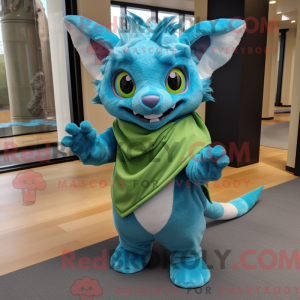 Cyan Chupacabra mascot...