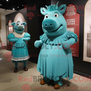 Cyan Sow mascot costume...