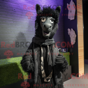 Black Llama mascot costume...