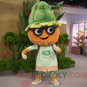 Tan Spinach mascot costume...