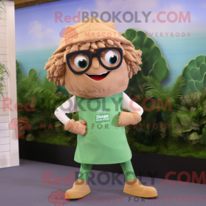 Tan Spinach mascot costume...