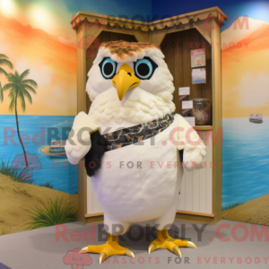 Cream Falcon maskot kostume...