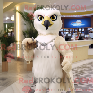 Cream Falcon mascot costume...