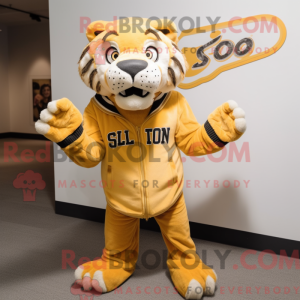 Gold Smilodon mascot...